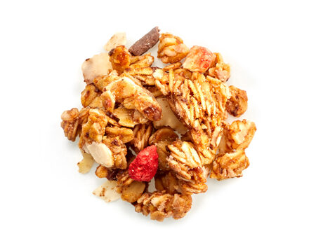 Strawberry almond and chocolate/cinnamon cereals Céréales amandes fraise et choco/cannelle