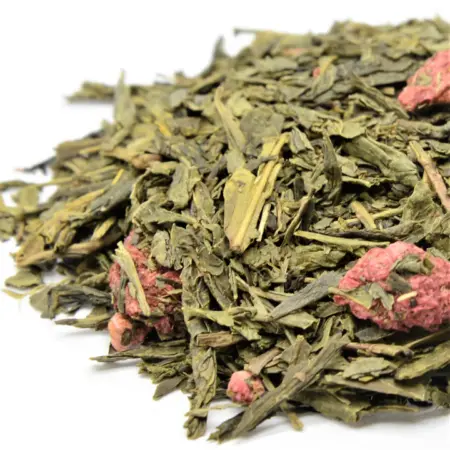 Thé vert japonais sencha kiichigo aux framboises Thé vert japonais sencha kiichigo aux framboises